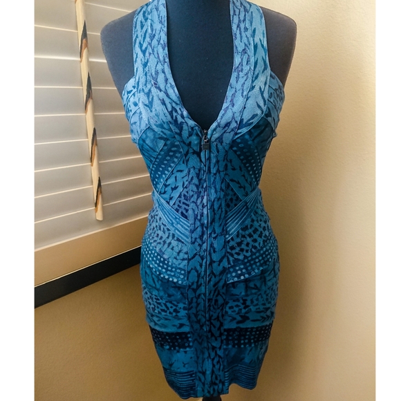 Herve Leger Dresses & Skirts - Blue Bandage HERVE LEGER Halter Mini Dress S